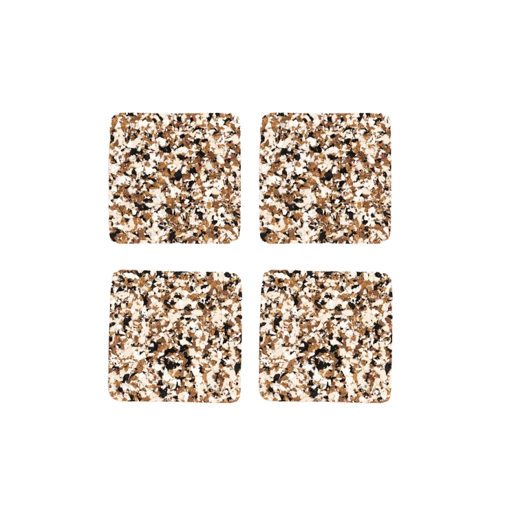 Speckled Coasters Square - Black, Set of 4 - Gessato Design Store