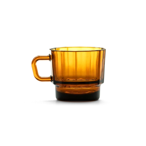 W Glass Coffee Cup, Amber - Gessato Design Store