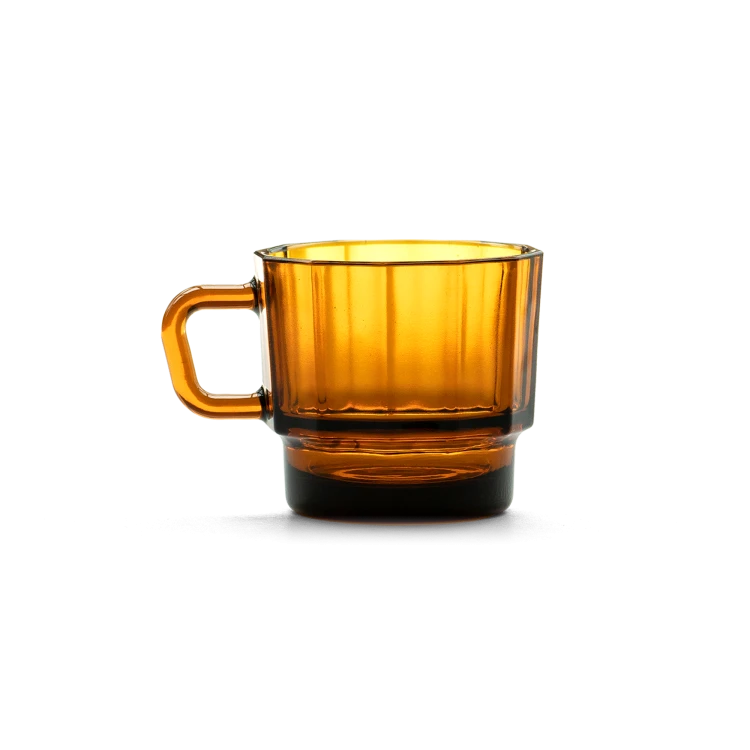 W Glass Coffee Cup, Amber