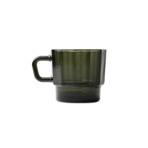 W Glass Coffee Cup, Black - Gessato Design Store