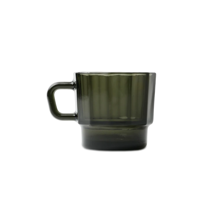 W Glass Coffee Cup, Black