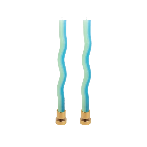 Wiggle Candles - Mint, Set of 2 - Gessato Design Store