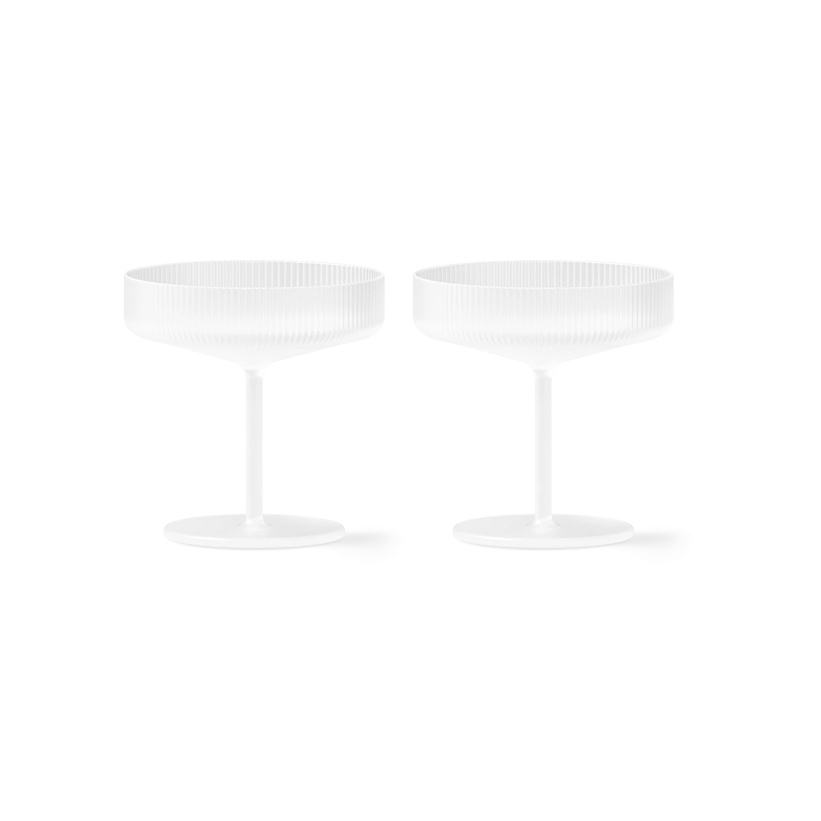 Ripple Frosted Champagne Glasses, Set of 2 - Gessato Design Store