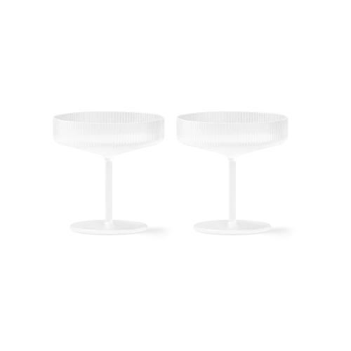 Ripple Frosted Champagne Glasses, Set of 2 - Gessato Design Store