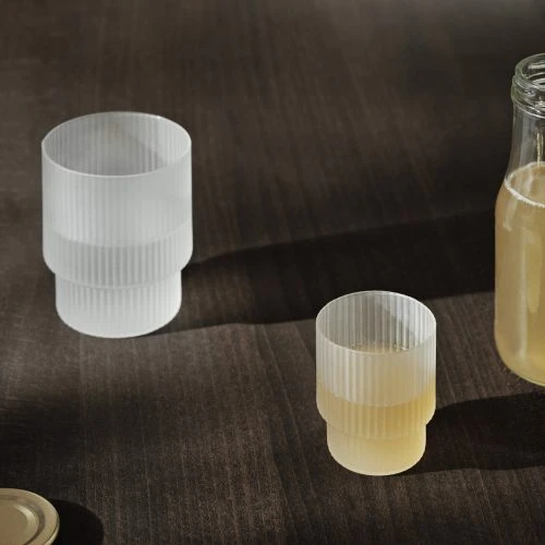 Ripple Frosted Low Ball Glasses, Set of 4 - Gessato Design Store