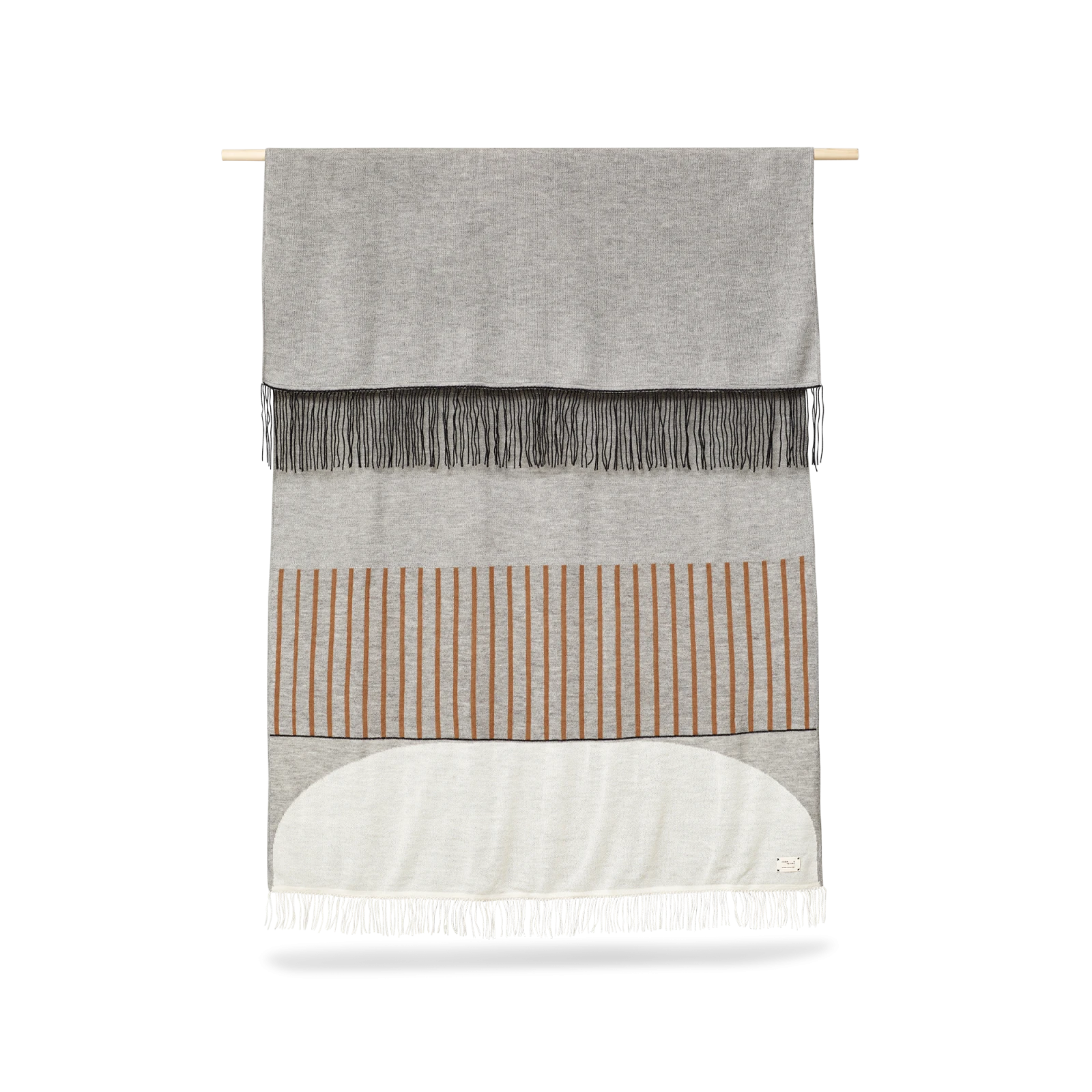 Aymara Grey/Brown Stripe Throw Blanket - Gessato Design Store