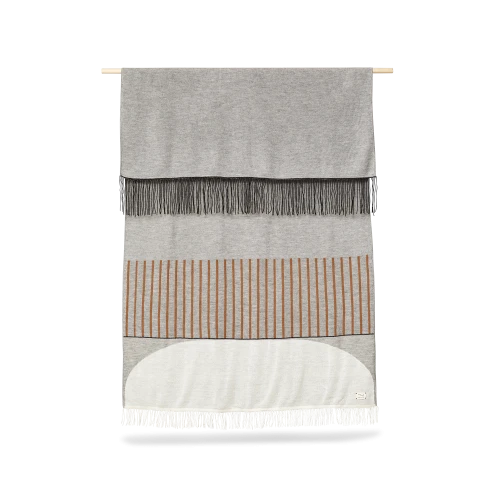 Aymara Grey/Brown Stripe Throw Blanket - Gessato Design Store