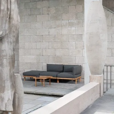 Rib Outdoor Sofa Adaptable Corner Module with Cushion - Gessato Design Store