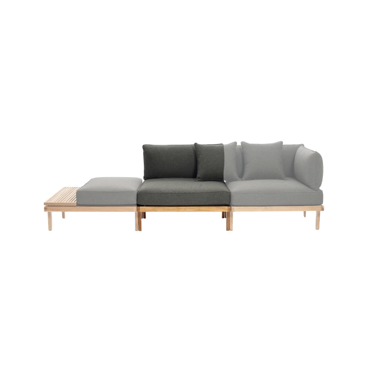 Rib Outdoor Sofa Central Module with Cushions