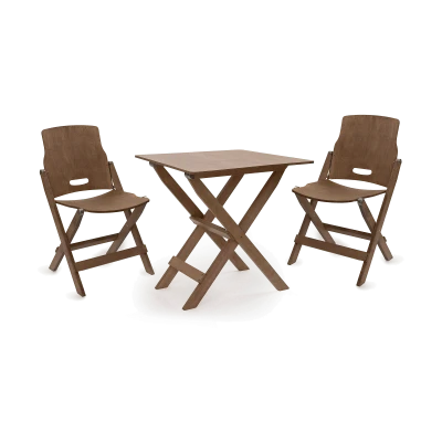 Ridgetop Wood Table and Folding Chair Set - Gessato Design Store