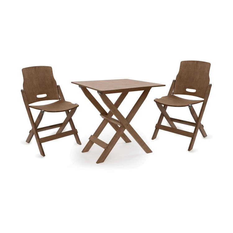 Ridgetop Wood Table and Folding Chair Set - Gessato Design Store