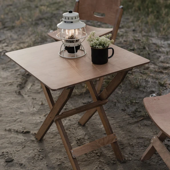 Barebones - Ridgetop Wood Table and Folding Chair Set | Gessato