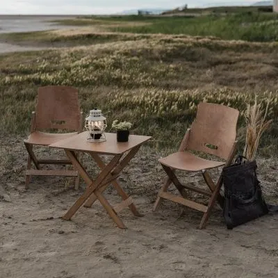 Ridgetop Wood Table and Folding Chair Set - Gessato Design Store