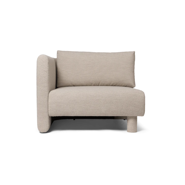 Dase Sofa Armrest Left, Soft Bouclé – Natural