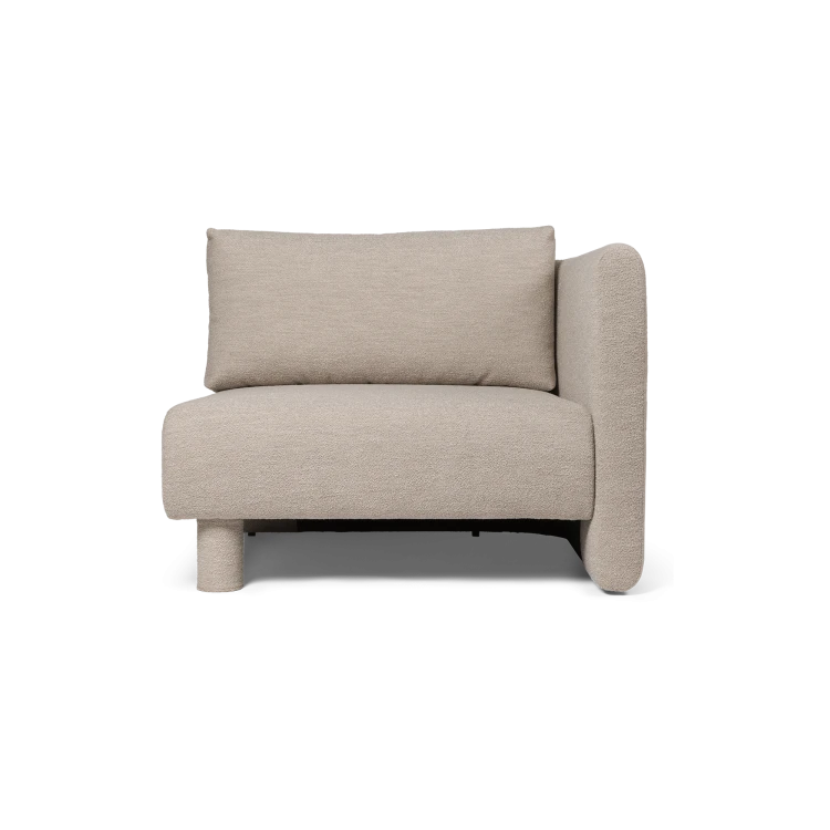 Dase Sofa Armrest Right, Soft Bouclé – Natural