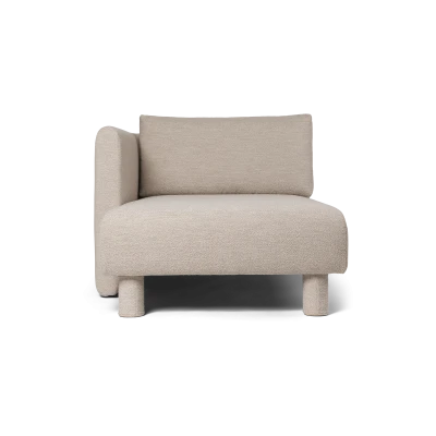 Dase Sofa Chaise Longue Left, Soft Bouclé - Natural - Gessato Design Store