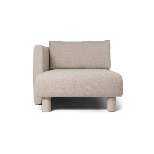 Dase Sofa Chaise Longue Left, Soft Bouclé - Natural - Gessato Design Store