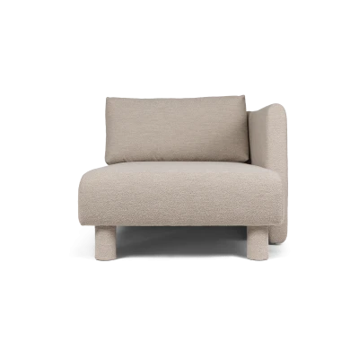 Dase Sofa Chaise Longue Right, Soft Bouclé - Natural - Gessato Design Store