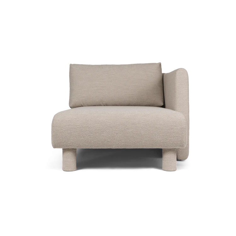 Dase Sofa Chaise Longue Right, Soft Bouclé – Natural