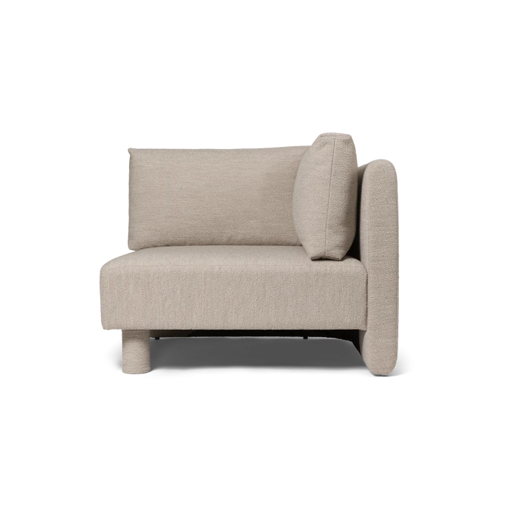 Dase Sofa Corner, Soft Bouclé – Natural