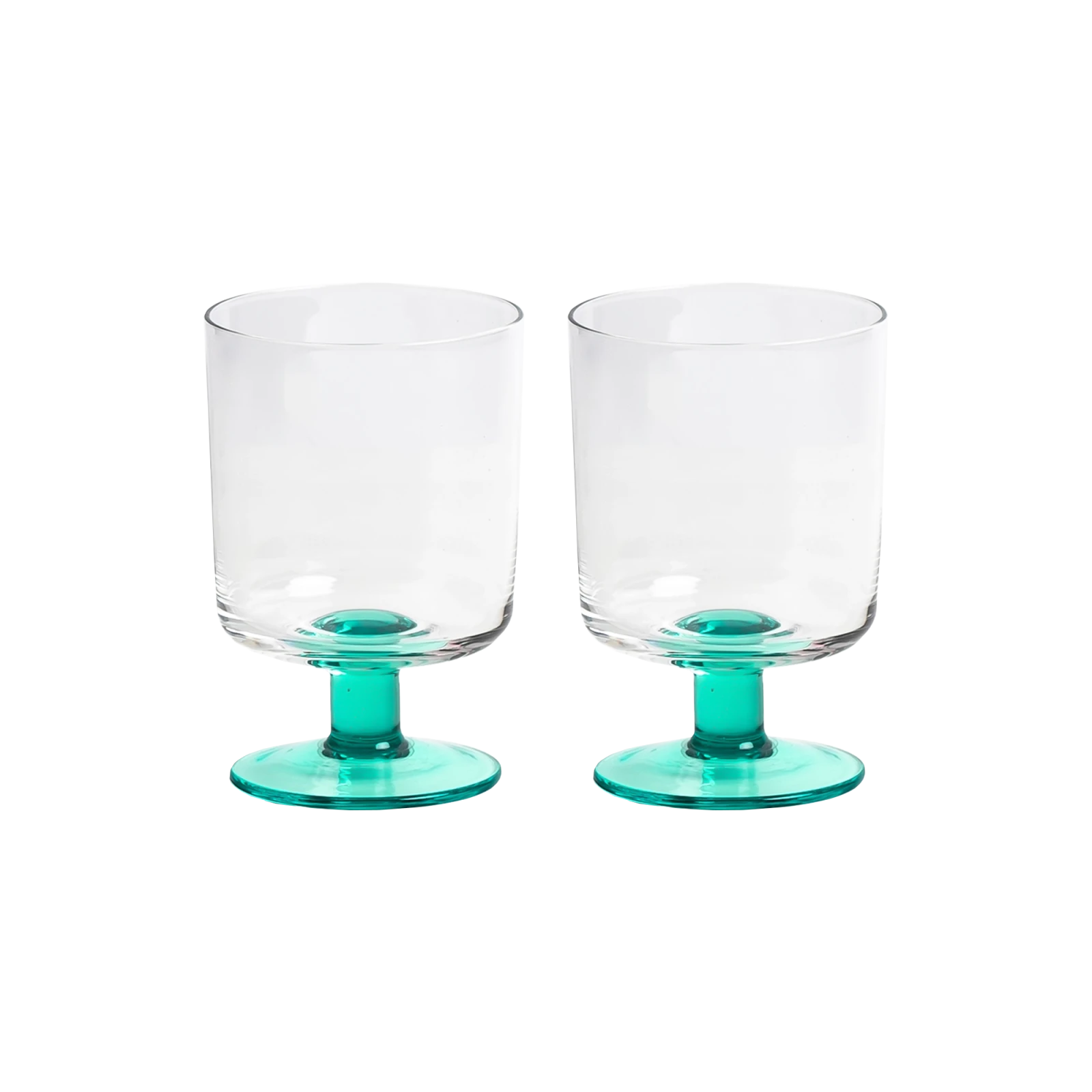 Eddie Wine Glasses - Clear/Green, Set of 2 - Gessato Design Store
