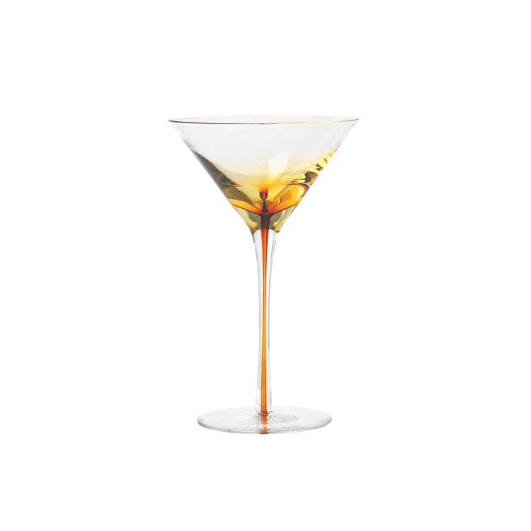 Amber Martini Glass, Set of 4
