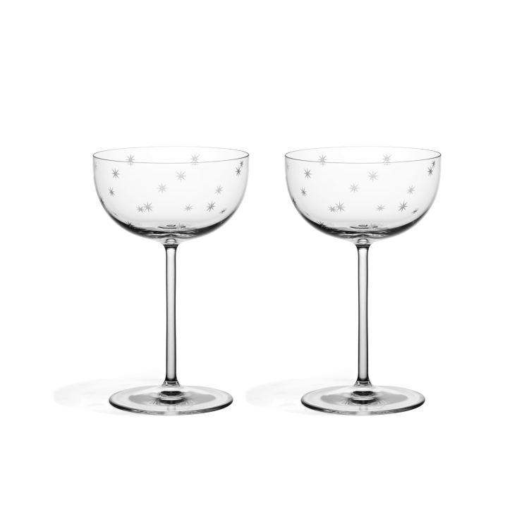 Star Cut Coupe Glass Set of 2