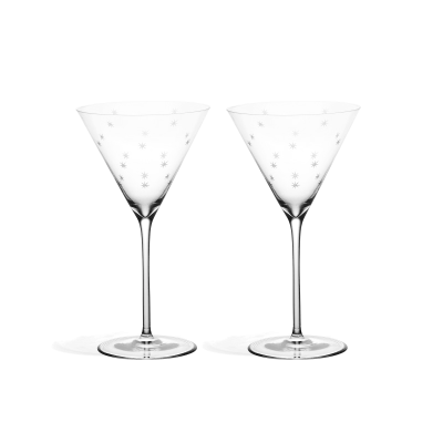 Star Cut Martini Glass Set of 2 - Gessato Design Store