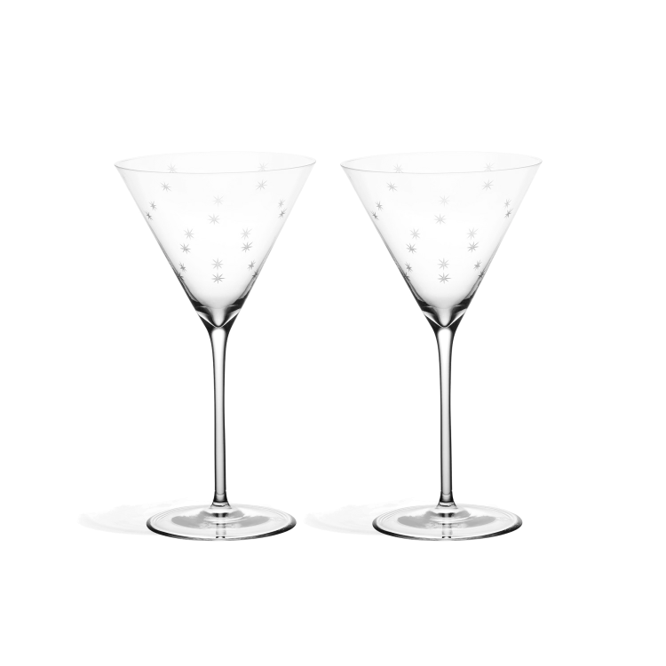 Star Cut Martini Glass Set of 2