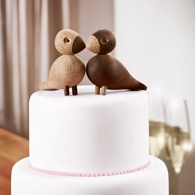 Kay Bojesen Lovebirds, Oak/Smoked Oak - Gessato Design Store