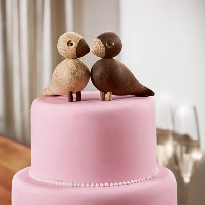 Kay Bojesen Lovebirds, Oak/Smoked Oak - Gessato Design Store