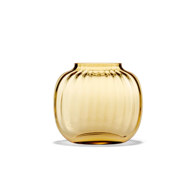 Primula Oval Vase, 4.9″ Tall Amber