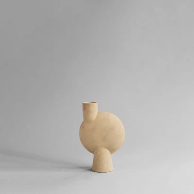 Sphere Vase Bubl - Medium h 10.2", Sand - Gessato Design Store