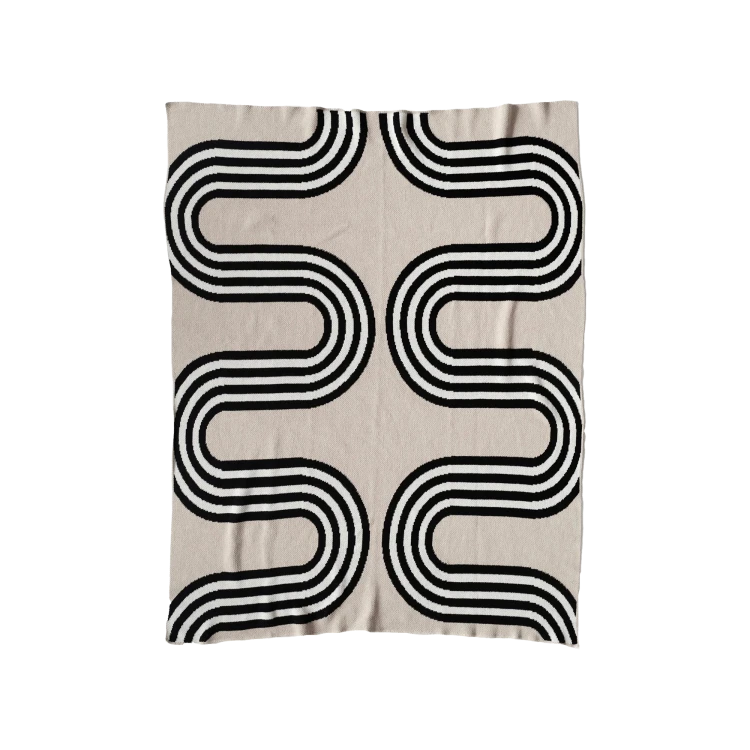 78th Street Throw in Black & Linen - Gessato Design Store