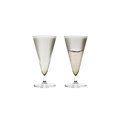 Grand Cru Nouveau Champagne Glass, Smoke - Set of 2 - Gessato Design Store