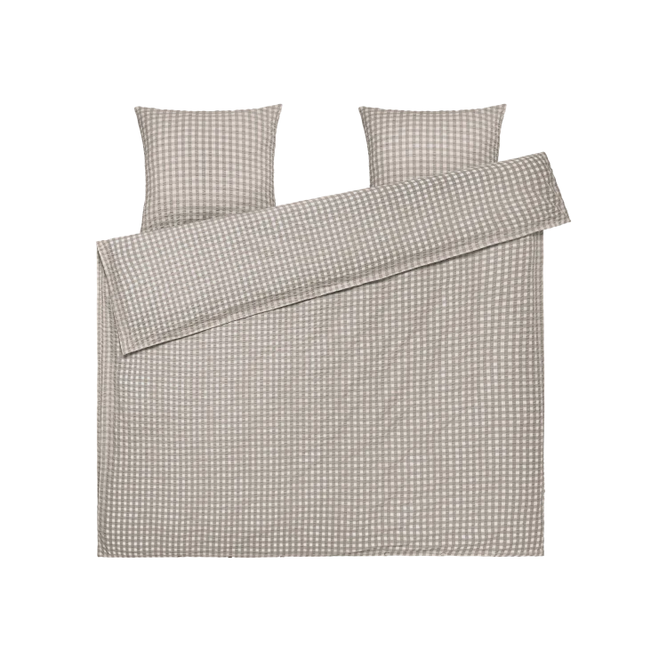 JUNA Bæk&Bølge Duvet Cover Set, Grey/Birch
