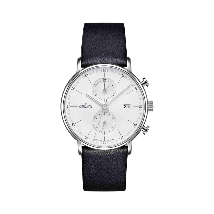 Junghans Form C Chronoscope Quartz, Matt Silver Dial, Baton