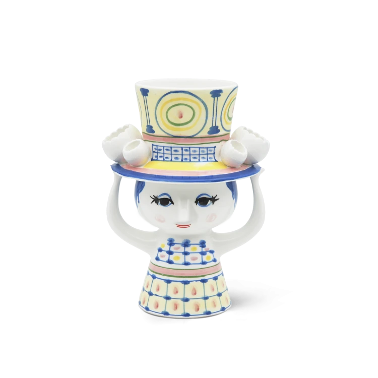 Lady with Hat Vase, Blue - Gessato Design Store