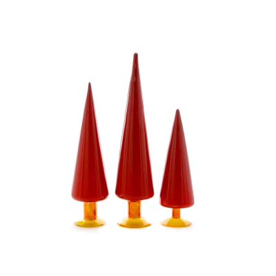 Modern Glass Tree Red, Set of 3 - Gessato Design Store