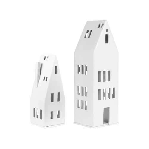 Porcelain Village House Candleholder Set - 2 Pieces - Gessato Design Store