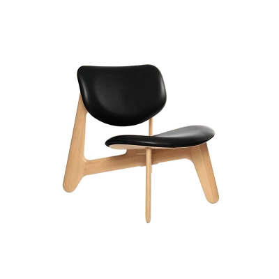 Slab Lounge Chair Natural Leather, Black - Gessato Design Store