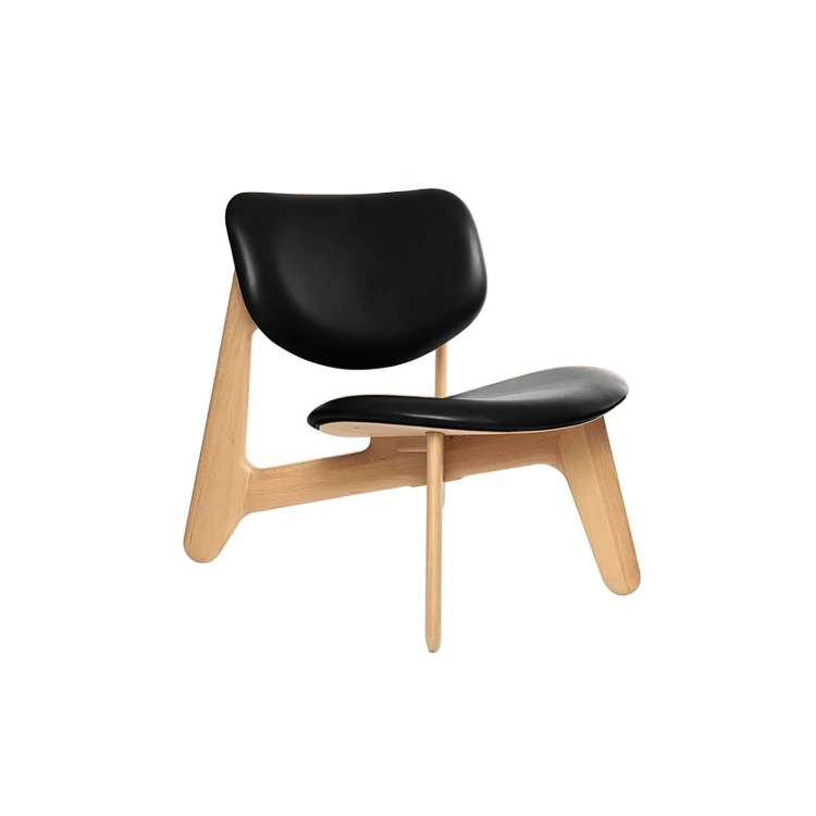 Slab Lounge Chair Natural Leather, Black - Gessato Design Store