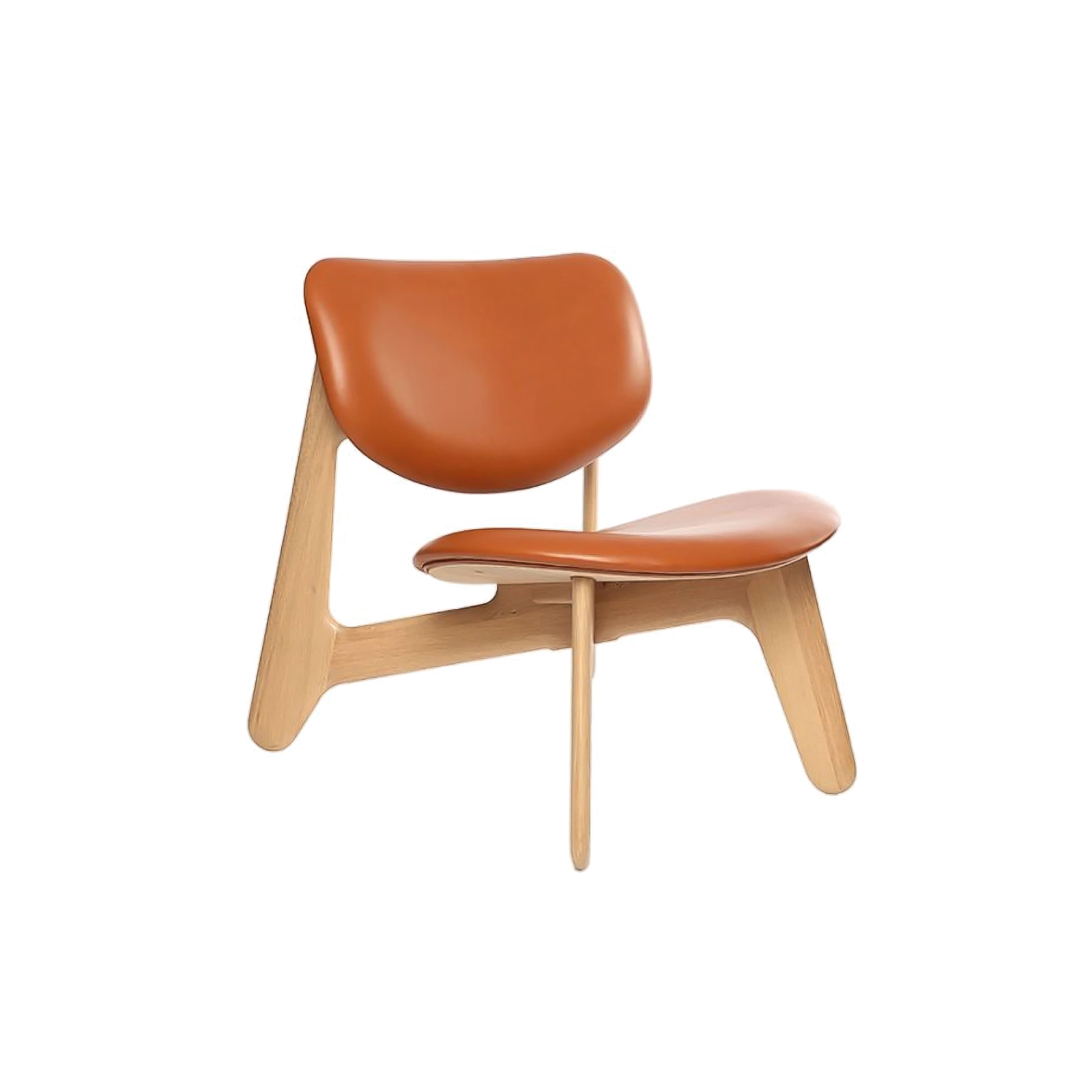 Slab Lounge Chair Natural Leather, Cognac - Gessato Design Store