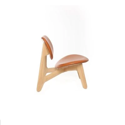 Slab Lounge Chair Natural Leather, Cognac - Gessato Design Store