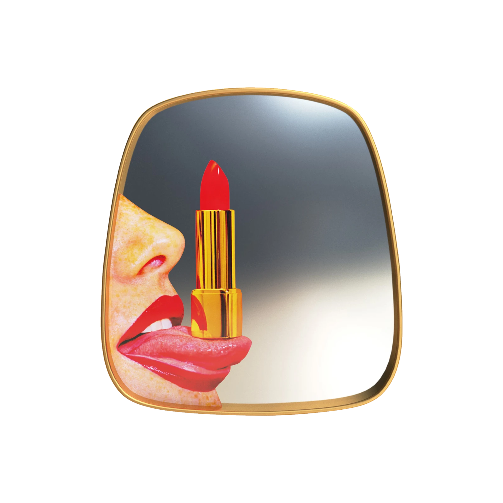 Toilet Paper - Mirror Gold Frame Tongue - Gessato Design Store