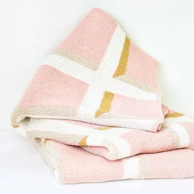 Windowpane Throw in Blush - Gessato Design Store