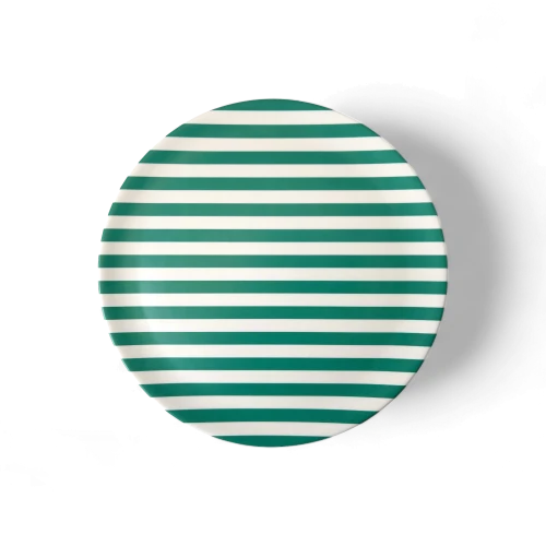 Green Stripe Dinner Plate