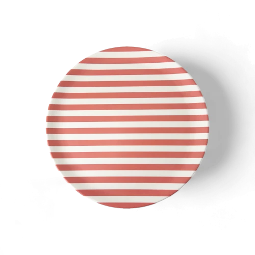 Red Stripe Dinner Plate