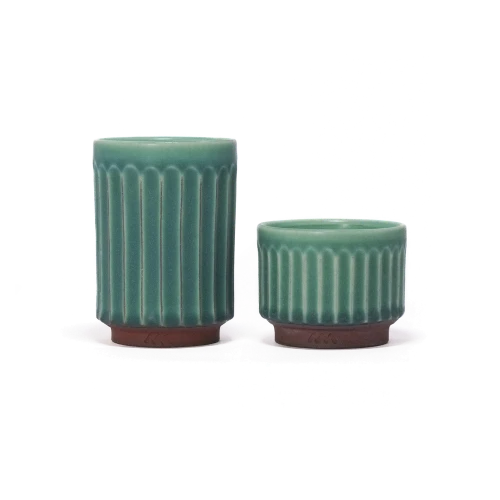 Asemi Co, Tanba-Yaki Cup, Turquoise L - Gessato Design Store