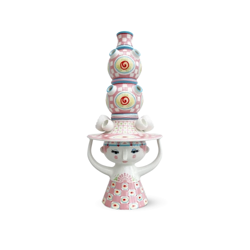 Lady with Hat Vase, Pink